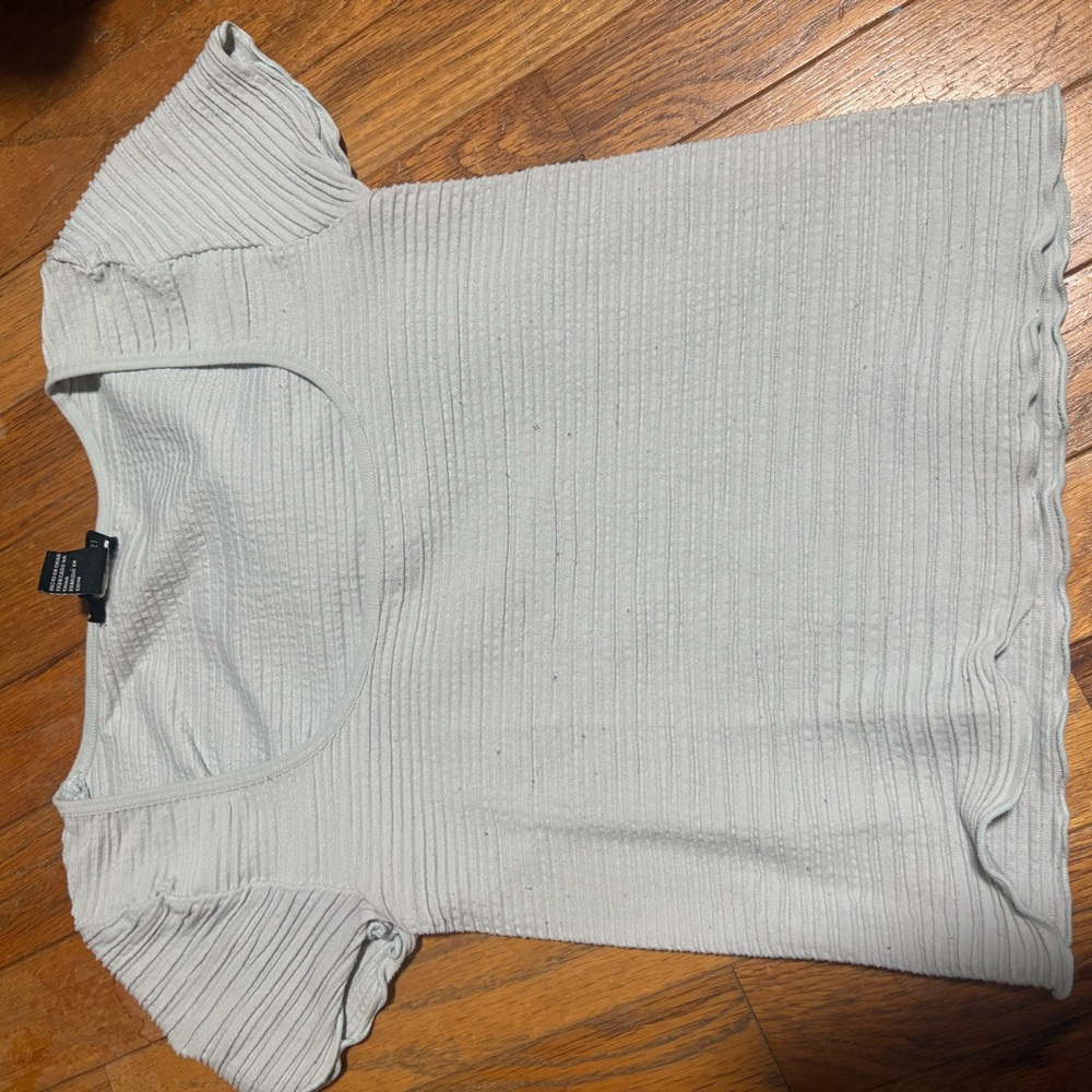Women's Ribbed Light Teal Top